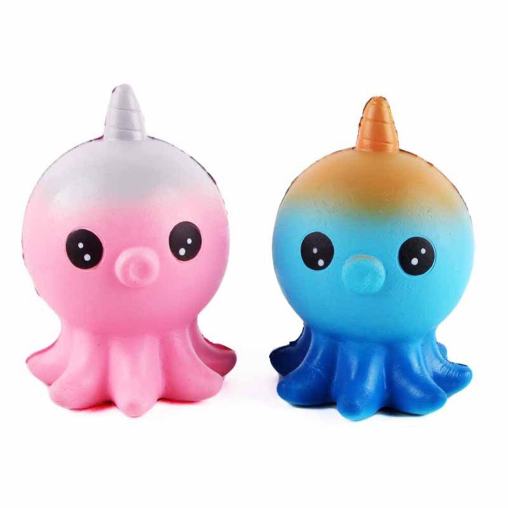 12CM Rainbow Cute Horse Octopus Squeeze Doll Decor Slow Rising Squeeze Toy Kids Fun Novelty Anti-stress Squeeze Toy Gift-ebowsos