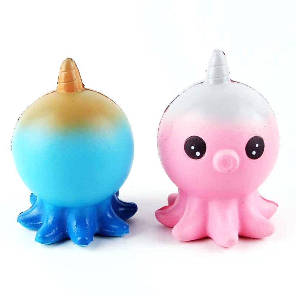 12CM Rainbow Cute Horse Octopus Squeeze Doll Decor Slow Rising Squeeze Toy Kids Fun Novelty Anti-stress Squeeze Toy Gift-ebowsos