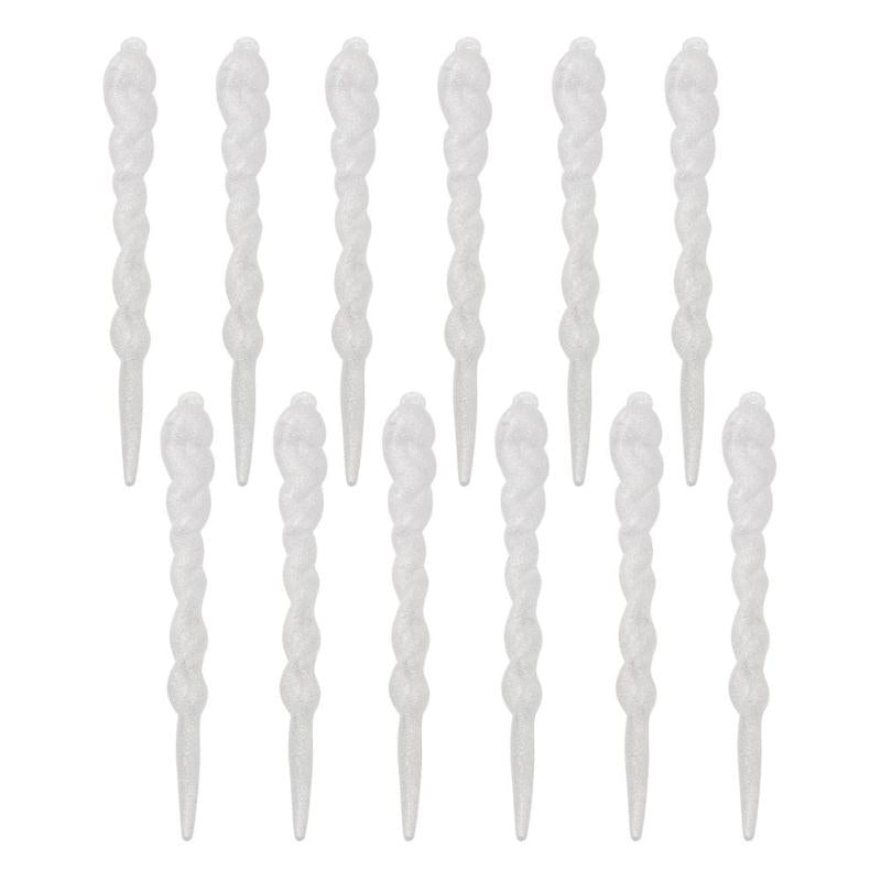 12Pcs/lot Christmas Tree Pendant Decoration Hanging Icicle Ornaments Christmas Decoration for Home Party Supplies - ebowsos