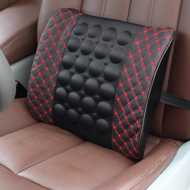 12V Electric Massage Car Seat Lumbar Support Pillow Soft Cotton Car Seat Back Lumbar Waist Support Cushion Pillow Pad Promotion - ebowsos