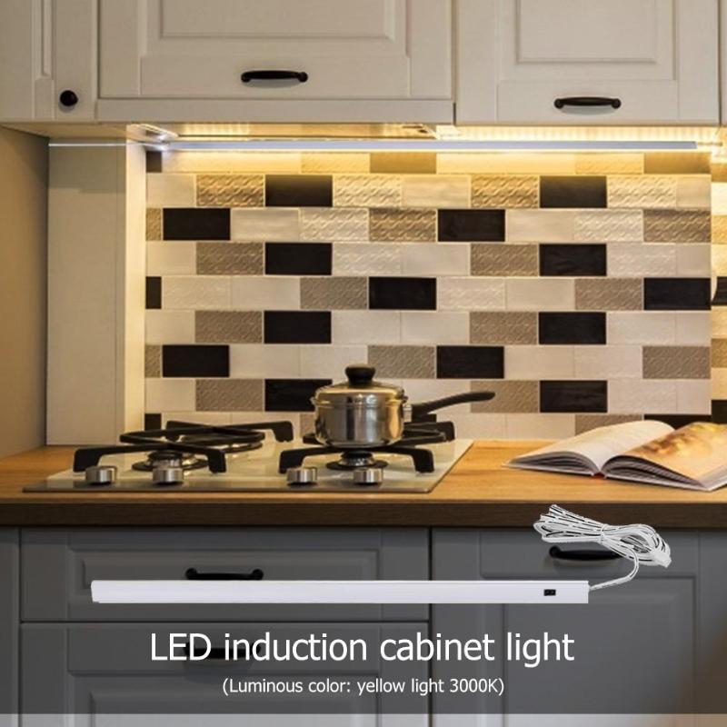 12V Hand Sweep Motion Sensor LED Cabinet Light Kitchen Closet Wardrobe Lamp Aviation Aluminum Heat Dissipation Strong Use Life - ebowsos