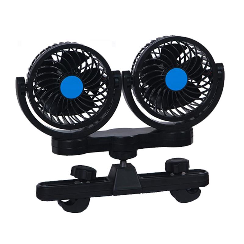 12V Mini Electric 360 Degree Rotating 2 Gears Adjustable Car Fan Low Noise Car Air Conditioner Summer Cooling Fan Car Air Fan - ebowsos