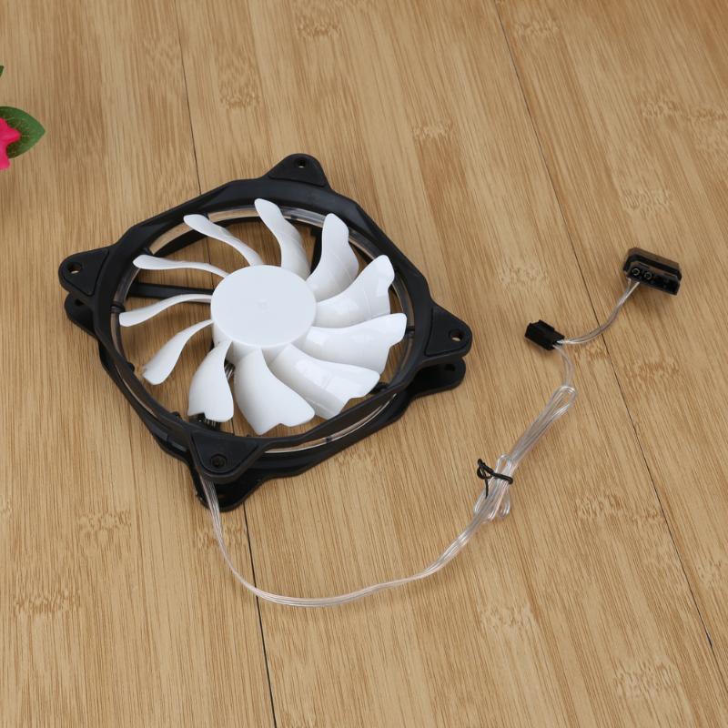12cm LED Computer Fan Solar Eclipse Light Effect Ultra Silent Computer Case Cooling Fan CPU Cooler 3Pin 4Pin D Port Fan - ebowsos
