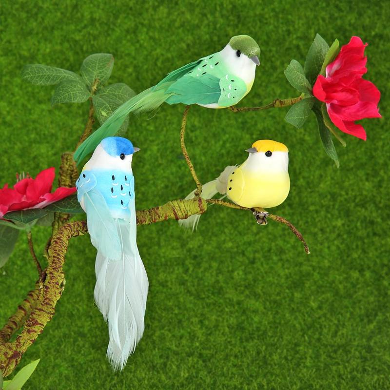 12pcs Foam Artificial Birds DIY Scrapbooking Wreath Fake Flower Wedding Decor - ebowsos