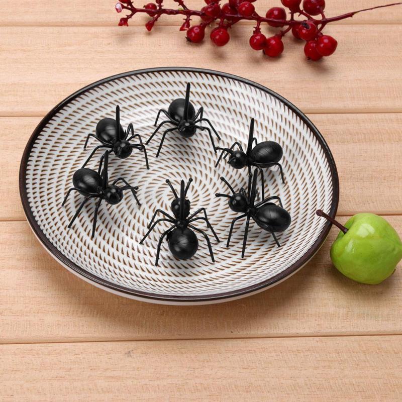 12pcs/Set Ant Fruit Fork Reusable Multi-Purpose Snack Cake Dessert Forks Funny Party Fruit Pick Kitchen Gadgets Accessories - ebowsos