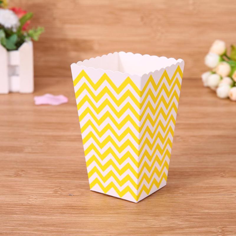 12pcs Wave Pattern Folding Candy Popcorn Boxes for Birthday Party Wedding - ebowsos
