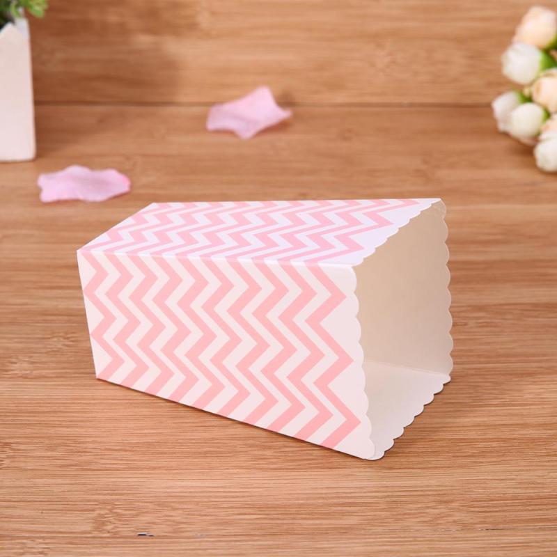 12pcs Wave Pattern Folding Candy Popcorn Boxes for Birthday Party Wedding - ebowsos