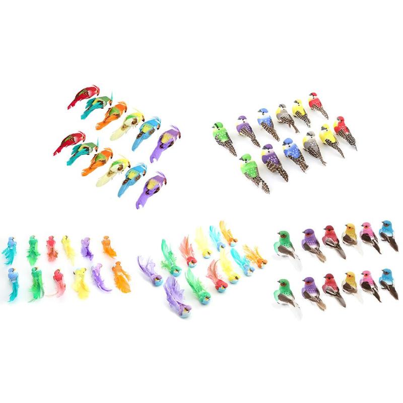 12pcs/set Artificial Foam Feather Lifelike Simulated Birds DIY Party Crafts for Home Decoration Festive Decoration Store - ebowsos