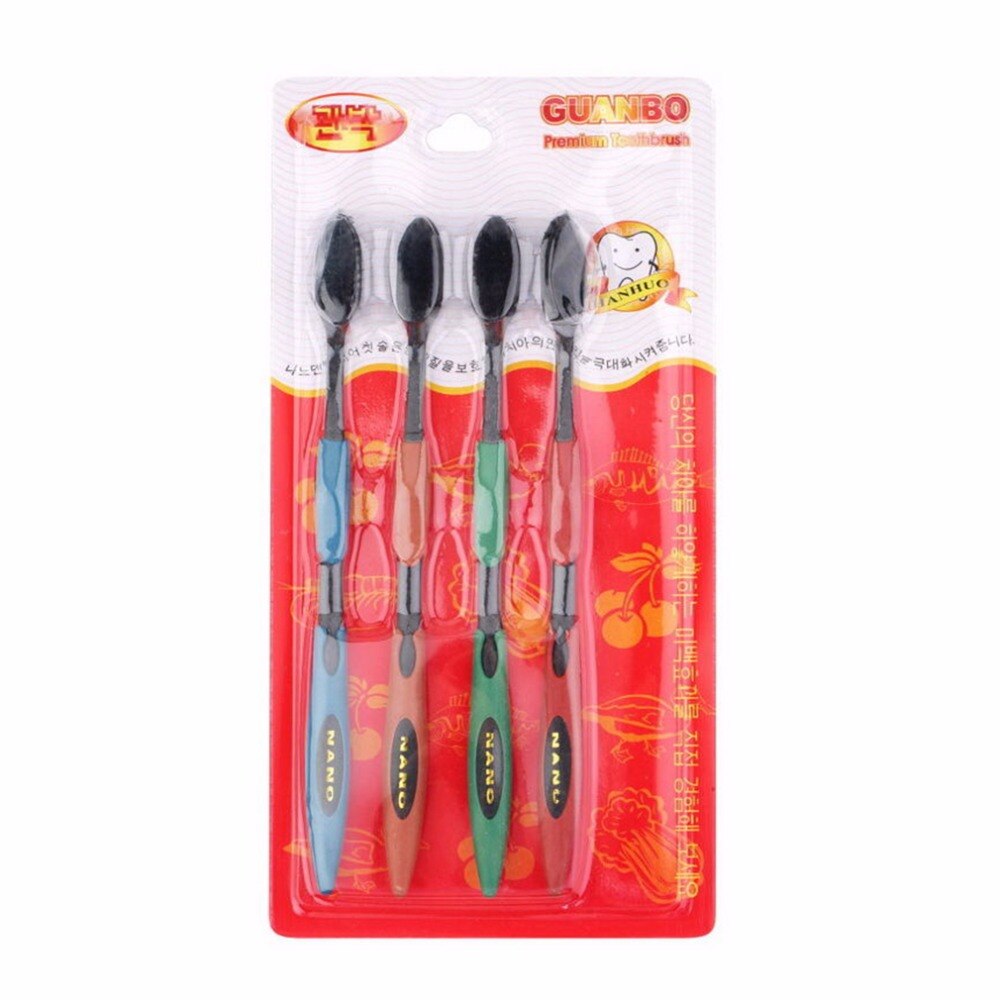 12pcs/set Double Ultra Soft  Bamboo Charcoal Toothbrushes Nano Brush Oral Care For Adults Bamboo Toothbrush - ebowsos