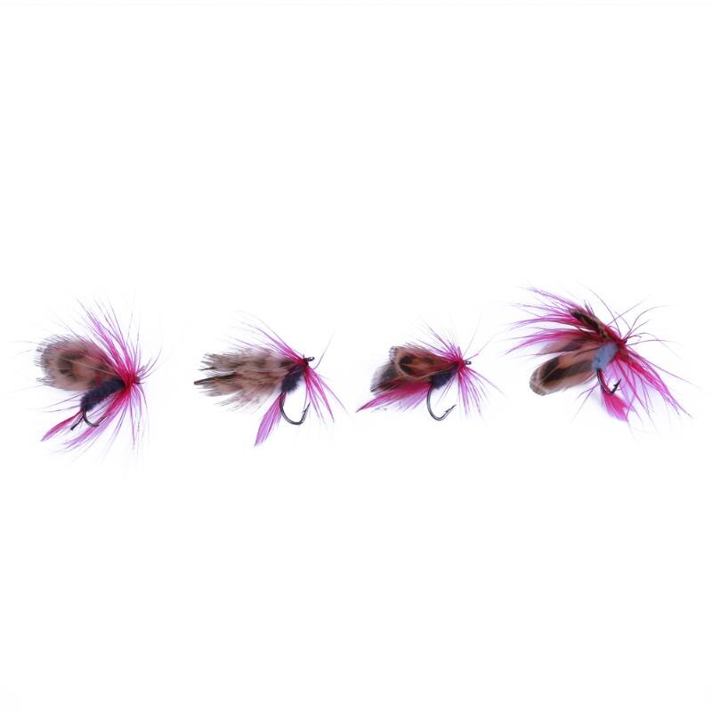 12pcs/set Fly Fishing Lure Simulation Flies Baits Set Dry /Wet Flies Fishing Tackle Soft Bait Feather Single Hook Pesca-ebowsos