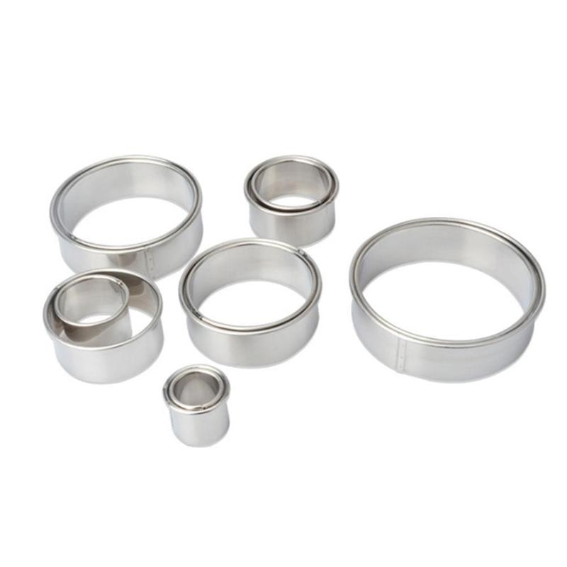 12pcs/set Stainless Steel Round Biscuit Cookie Cutter Circle Pastry Donut Doughnut Maker Baking Fondant Molds Metal Ring - ebowsos