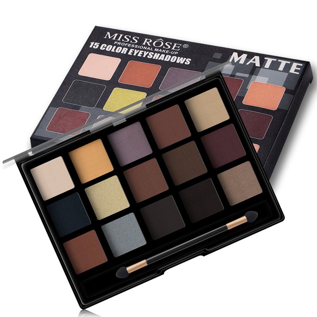15 Color Pearlescent Matte Eye Shadow Professional Makeup Multi-Color Eye Shadow Disc Cross-Border Makeup - ebowsos