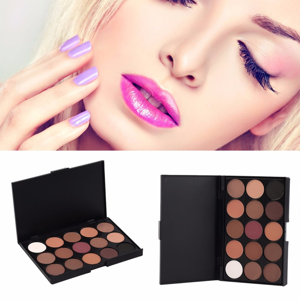 15 Colors Professional Eye Shadow Palette Cosmetics Makeup Palette Eyeshadow Pallete Matte Pigments Make Up Tool 2017 N - ebowsos
