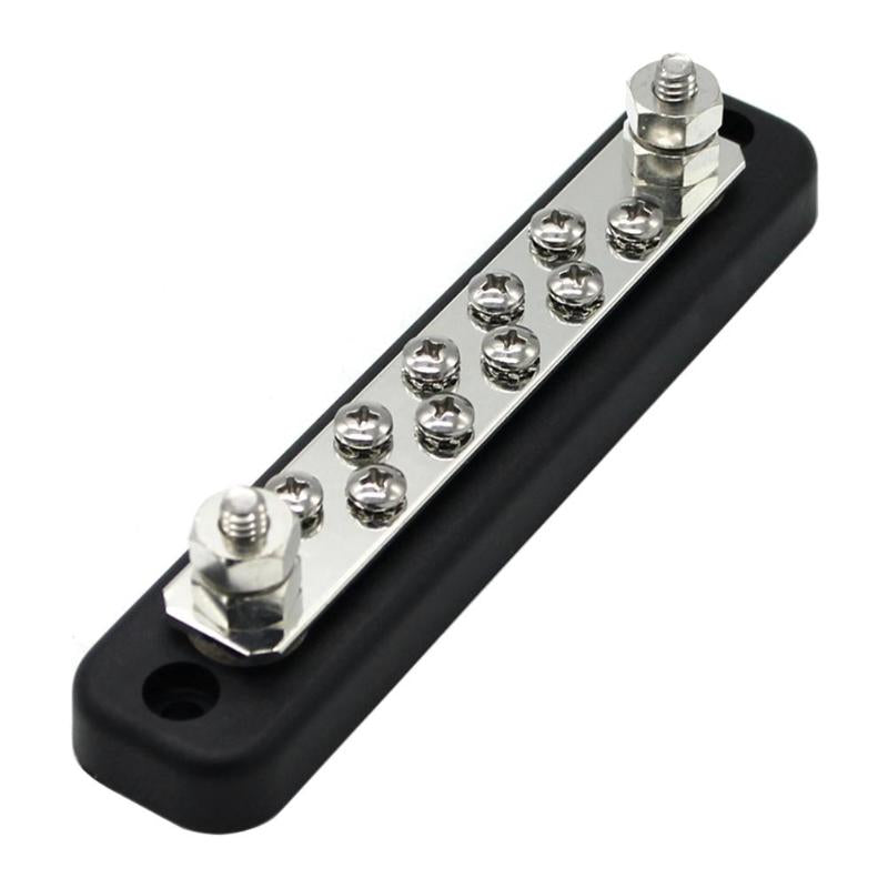150A DC 130A AC 10-Point Car RV Yacht Truck Boat Coaches Bus Bar Power Distribution Block Cable Line Connector W/5Screws+2Studs - ebowsos