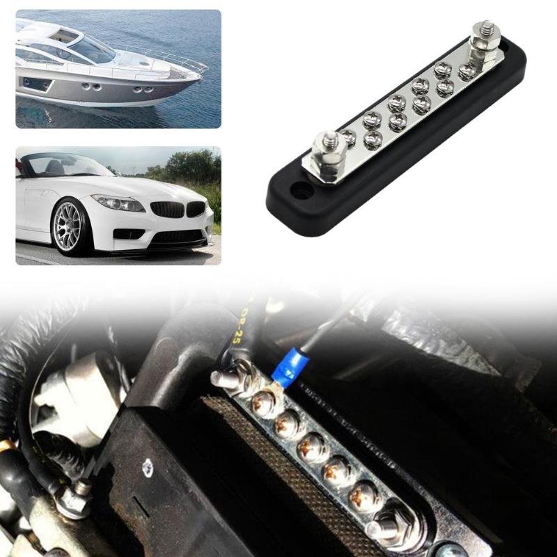 150A DC 130A AC 10-Point Car RV Yacht Truck Boat Coaches Bus Bar Power Distribution Block Cable Line Connector W/5Screws+2Studs - ebowsos