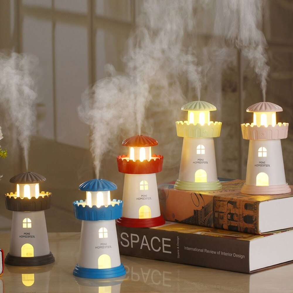 150ml Lamp Lighthouse Humidifier USB Led Air Diffuser Purifier Atomizer Tower Essential oil diffuser for Home difusor de aroma - ebowsos