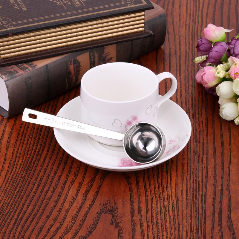 15ML/30ML Metal Coffee Scoop Thicken Stainless Steel Smooth Tablespoon Measuring Spoon Kitchen Bar Tools - ebowsos
