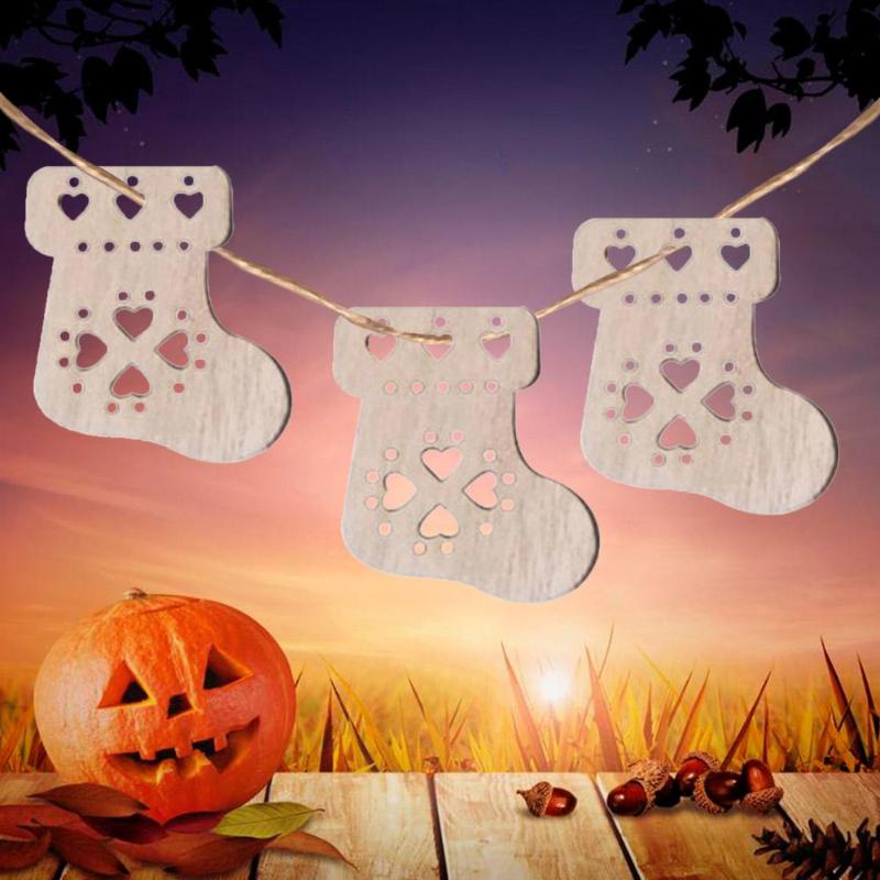 15pcs Christmas Hollowed-out Hanging Ornament Elk Snowflake Love Originality Scene Props Wooden Pendant Room Decoration - ebowsos