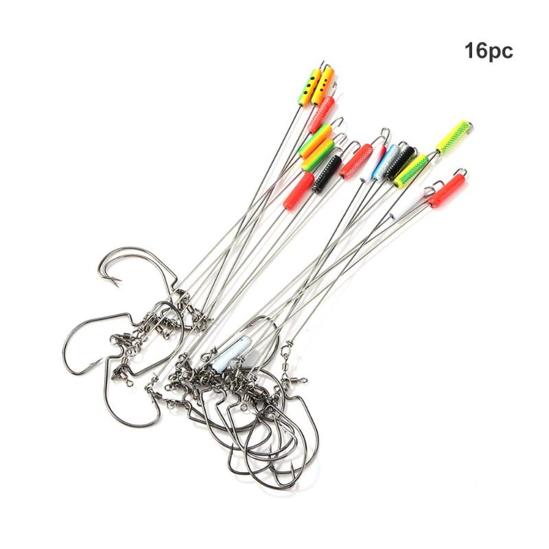 16pcs/bag Hot Sale Fishing Hooks Outdoor Sea Fishing Accessories Multicolor Strengthen Three Sharp Hook Outdoor Fishing-ebowsos