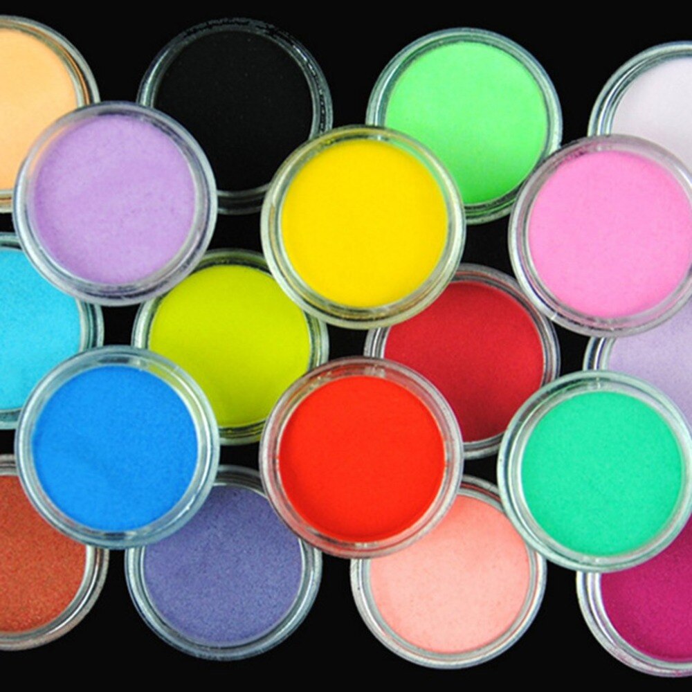 18 Colorful Nail Art Carved Powder Crystal Powder Nail Polish Builder for Nail Art Tips Nail Art Accessories - ebowsos