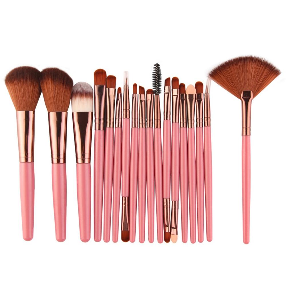 18pcs/set Makeup Brushes Tool Cosmetic Powder Eye Shadow Foundation Blush Blending Beauty Make Up Brush - ebowsos