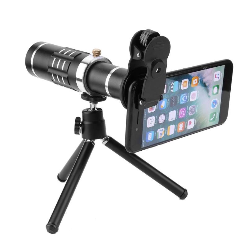 18x Zoom Optical Telescope Telephoto Lens with Tripod Clip Kit Universal Phone Camera Lens for iPhone Samsung Mobile Phone New - ebowsos