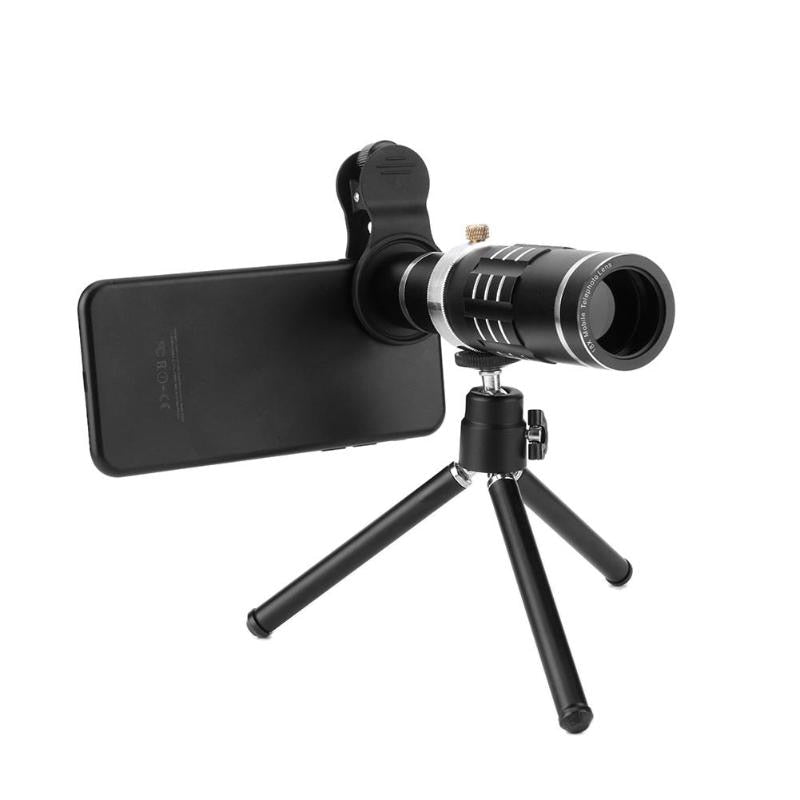 18x Zoom Optical Telescope Telephoto Lens with Tripod Clip Kit Universal Phone Camera Lens for iPhone Samsung Mobile Phone New - ebowsos