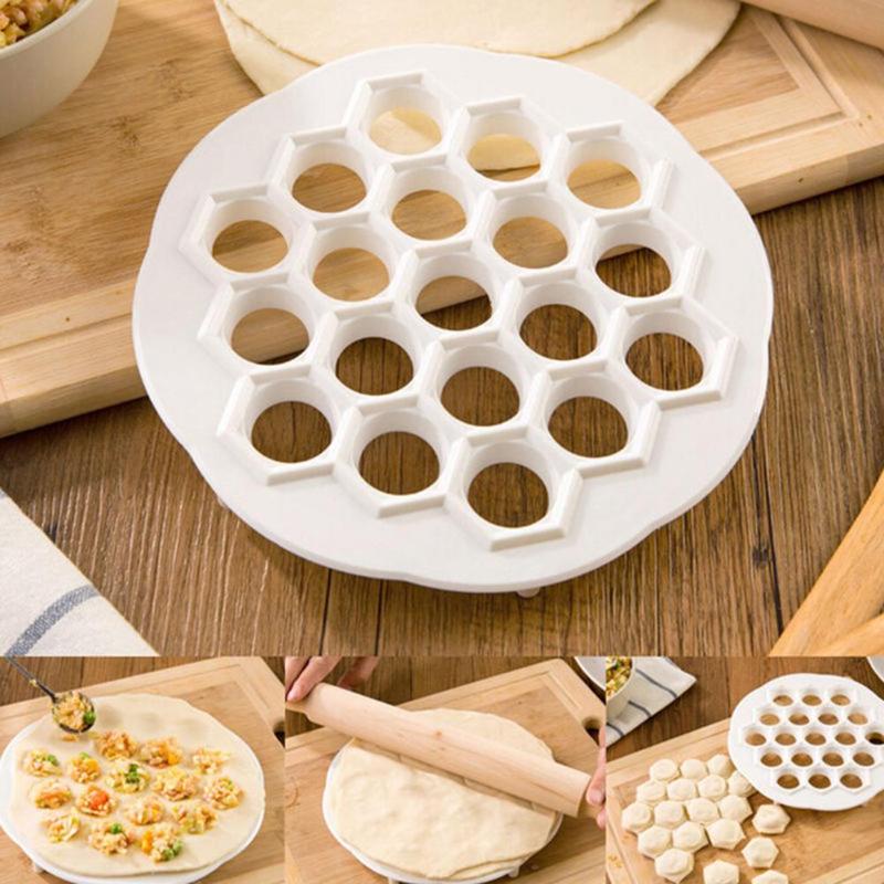 19 Holes Plastic Dumpling Mold Maker Kitchen Dough Press Ravioli Making Mould Kitchen Machine Pastry Tool Kitchen Gadgets - ebowsos