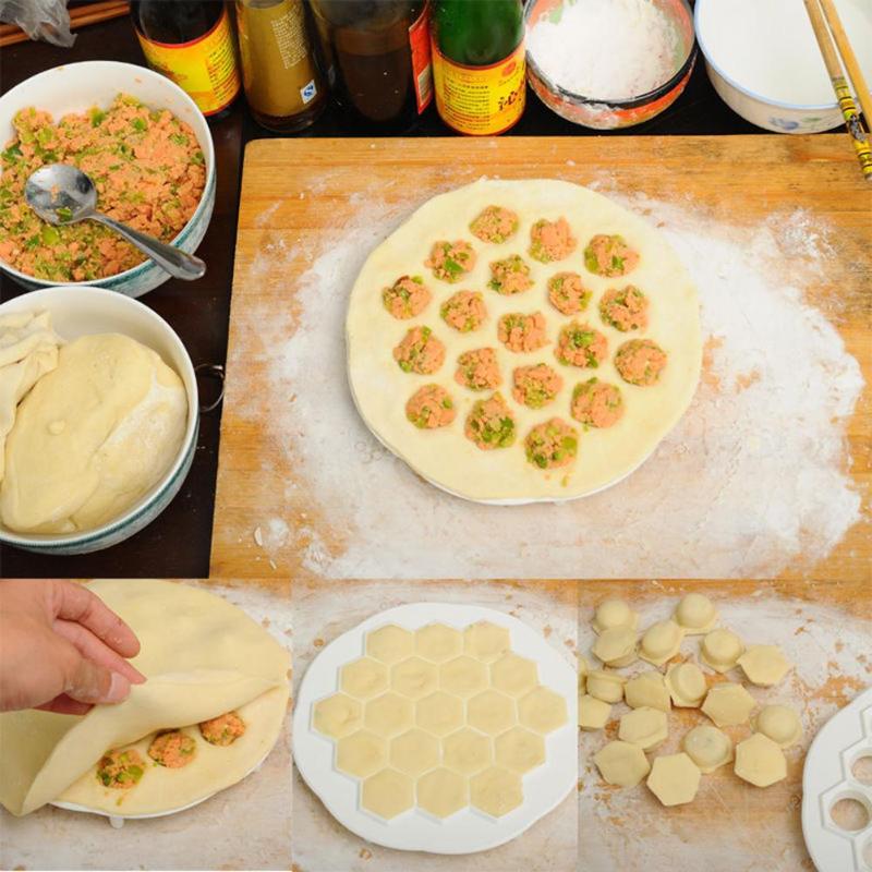 19 Holes Plastic Dumpling Mold Maker Kitchen Dough Press Ravioli Making Mould Kitchen Machine Pastry Tool Kitchen Gadgets - ebowsos