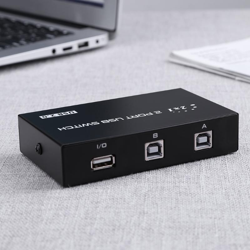 1A 2B 2 Port USB Switcher Manual USB 2.0 Sharing Device Switch Adapter Box for 2 Computer to Share 1 Printer Scanner - ebowsos