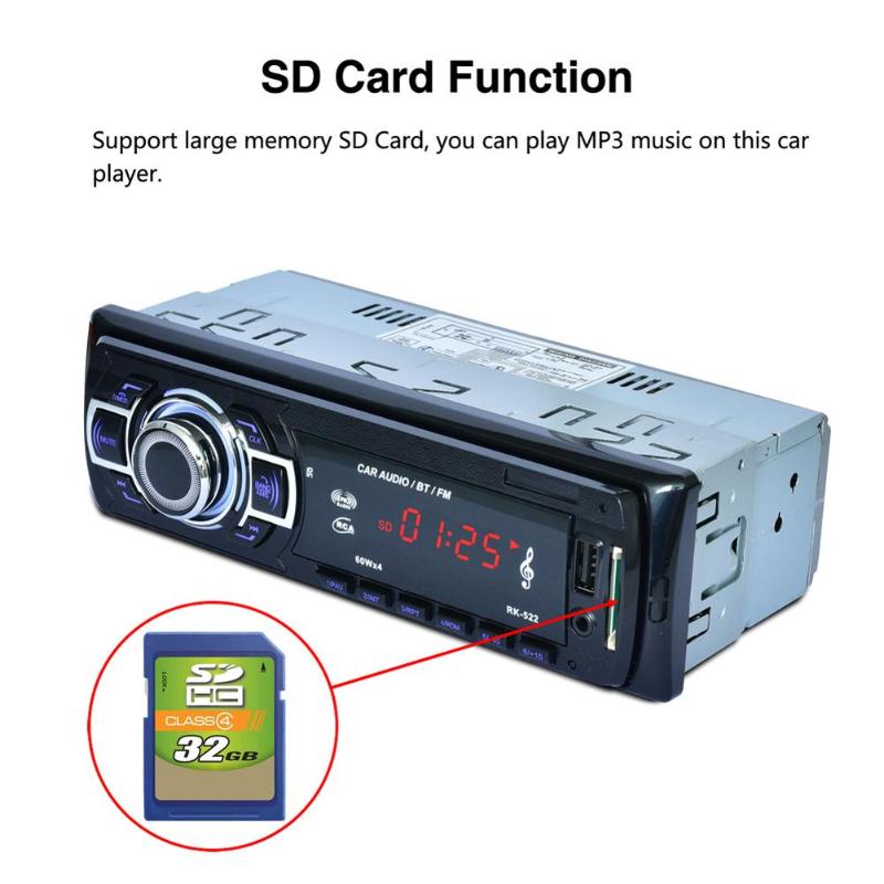 1Din In-Dash Car Radio Bluetooth Stereo Player Handsfree AUX-IN USB/SD Card MP3 Player 12V Car Audio Fm Radio Car-styling New - ebowsos