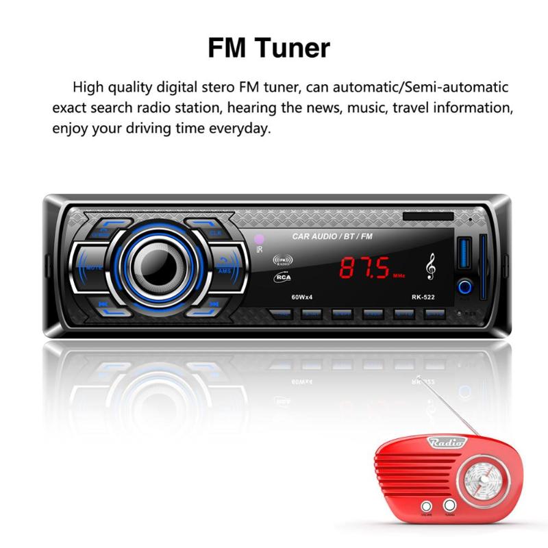 1Din In-Dash Car Radio Bluetooth Stereo Player Handsfree AUX-IN USB/SD Card MP3 Player 12V Car Audio Fm Radio Car-styling New - ebowsos