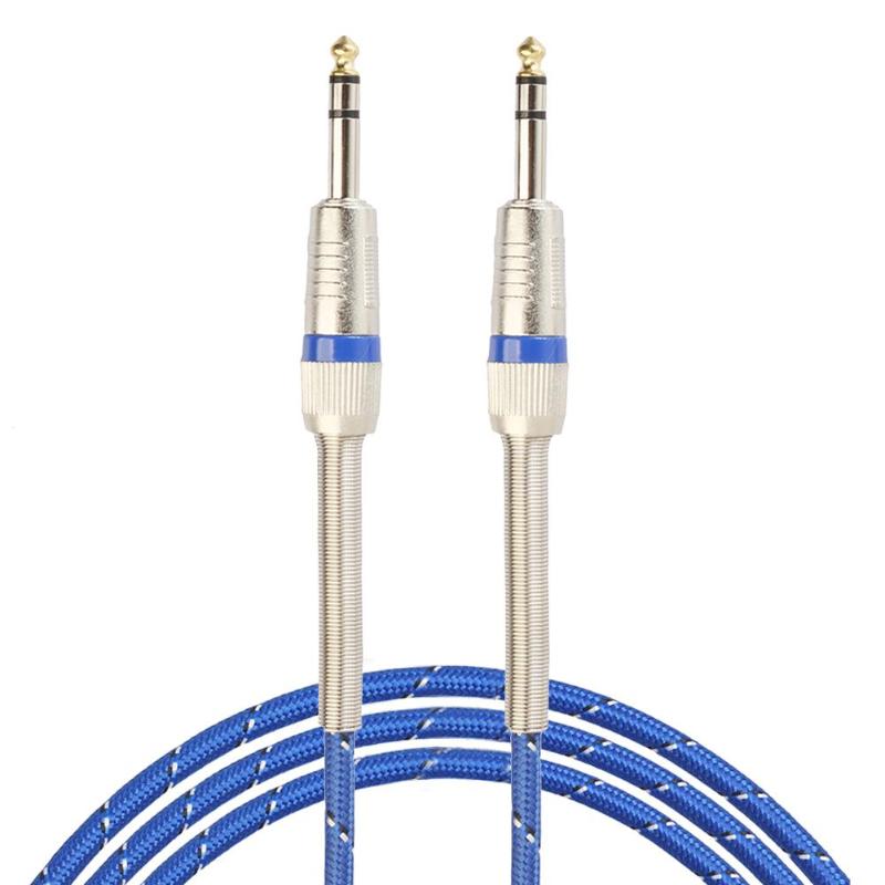 1M 1.8M 3M 6.35mm Male to 6.35mm Male Audio Connection Cable Stereo Electric Guitar Cable Line Musical Instrument Cables - ebowsos