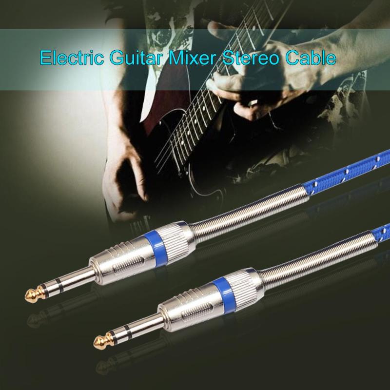 1M 1.8M 3M 6.35mm Male to 6.35mm Male Audio Connection Cable Stereo Electric Guitar Cable Line Musical Instrument Cables - ebowsos