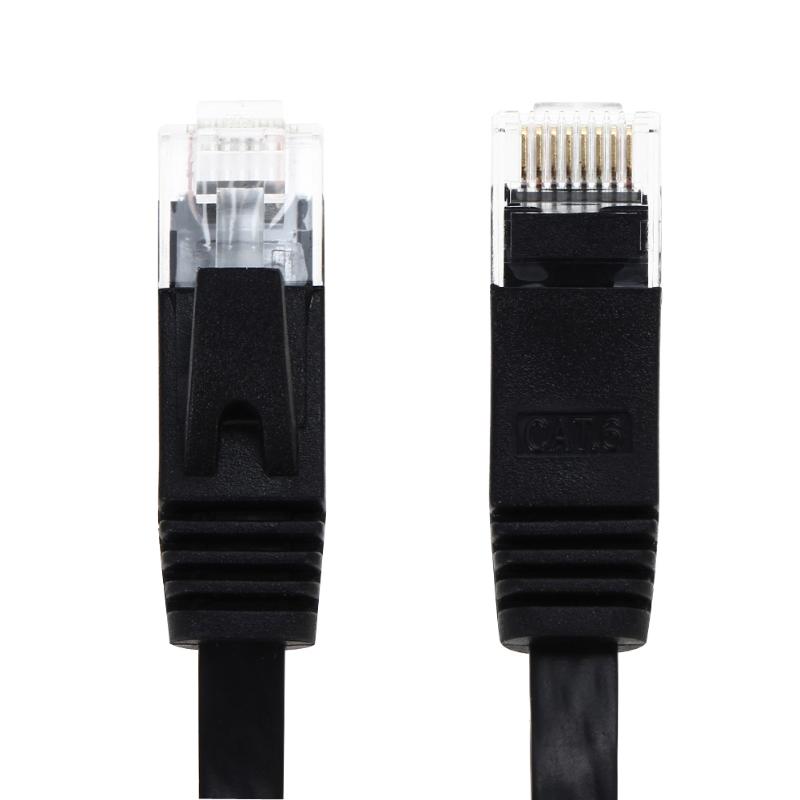 1M-10M Flat Cat6 Patch Cable Network Ethernet Patch Cable Ethernet Internet Network Cable RJ45 Patch LAN Cable Connector Black - ebowsos