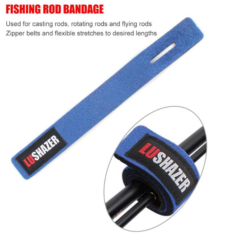 1PC Fishing Rod Tie Holder Strap Fastener Suspenders Fishing Rod Wrap Bundle Elastic Fishing Rod Fastening Strap Belts Rod Tie-ebowsos