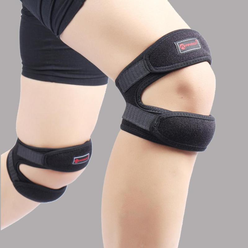 1PC Knee Support Brace Running Leg Guard Patella Sport Gym Outdoor Footful Padded Black-ebowsos