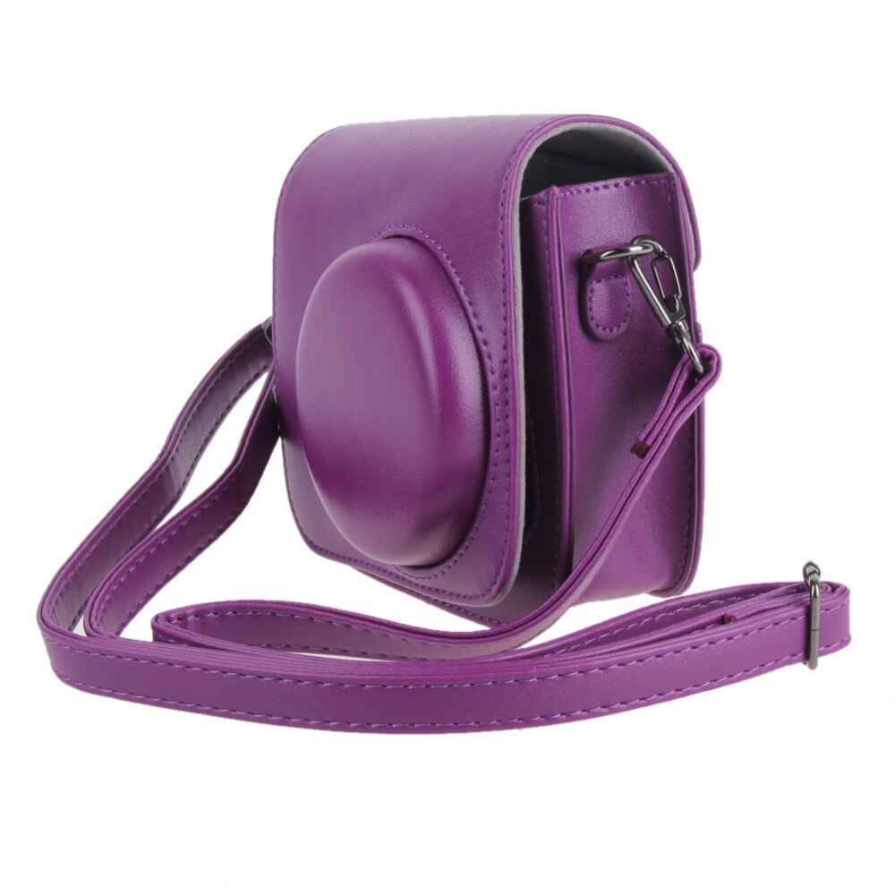 1PC Leather Camera Strap Bag Case Cover Pouch Protector Shoulder Strap For Polaroid Photo Camera For Fuji Fujifilm Instax Mini 8 - ebowsos