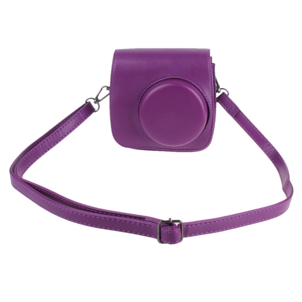 1PC Leather Camera Strap Bag Case Cover Pouch Protector Shoulder Strap For Polaroid Photo Camera For Fuji Fujifilm Instax Mini 8 - ebowsos