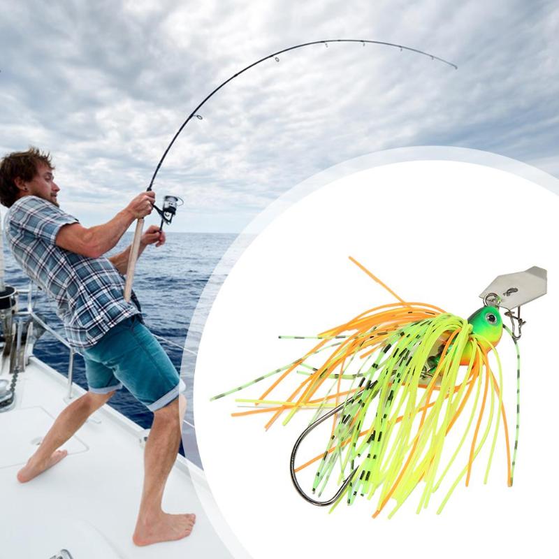 1PCS Fishing Lure Spinnerbaits Rotating Sequins Lead Head Fluff Artificial Fishing Lure Bait Fake bait Bionic,8.5cm 17g,9.5cm 7g-ebowsos