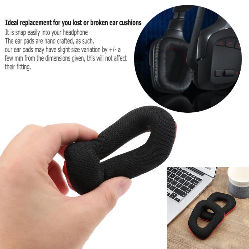 1Pair Game Headphone Replacement Ear Pads Headband Ears Cushion For Logitech G430 G930 Gaming Headset Earpads Accessories New - ebowsos