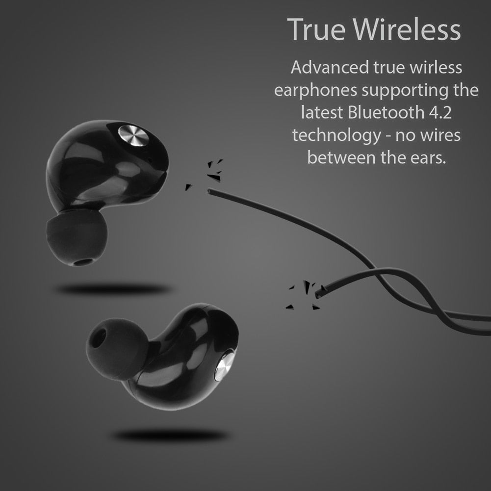 1Pair Mini Earphone TWS Wireless earbuds Bluetooth Stereo Headset with Mic Charging Box Dock for iphone /android - ebowsos