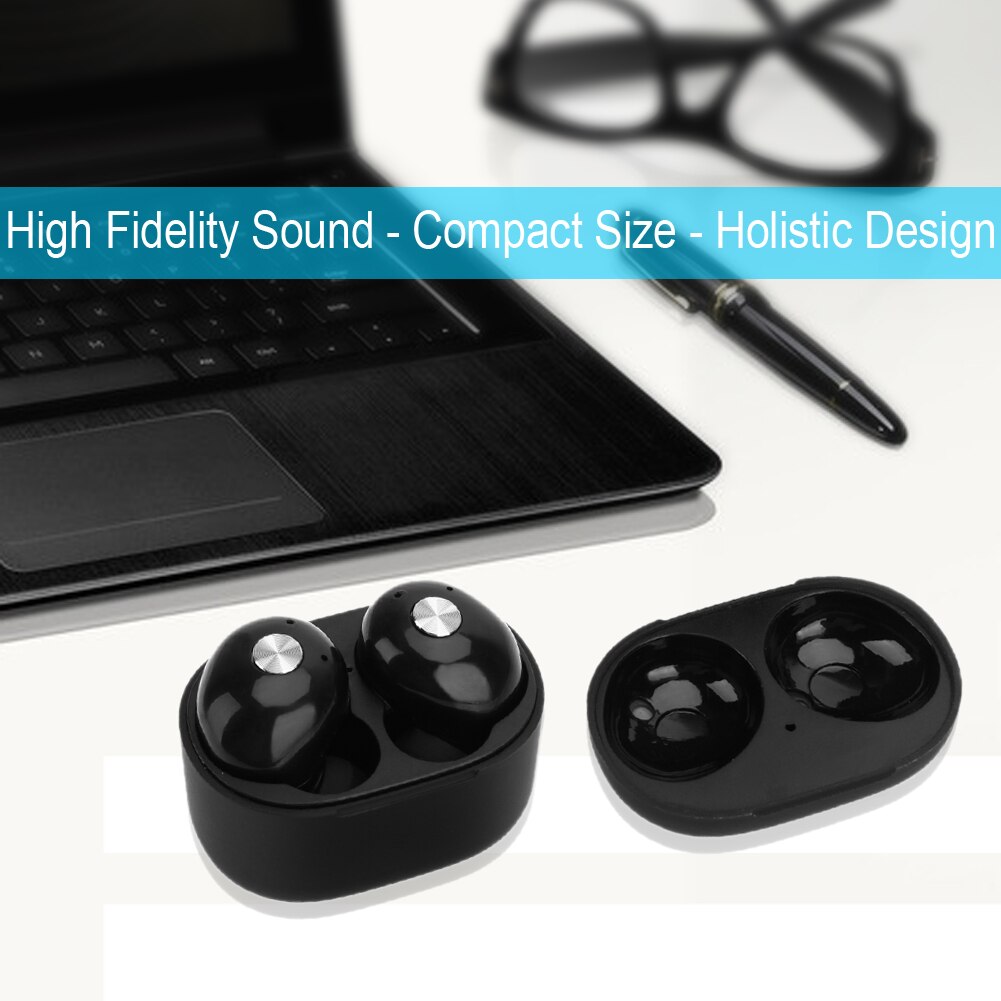 1Pair Mini Earphone TWS Wireless earbuds Bluetooth Stereo Headset with Mic Charging Box Dock for iphone /android - ebowsos