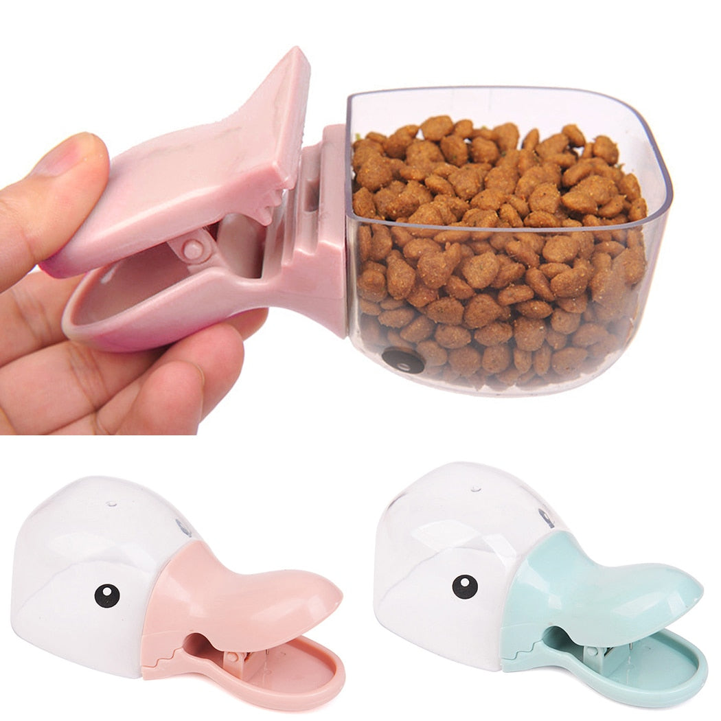 1Pc Cute Cartoon Pet Food Scoop Plastic Duckbilled Multi-Purpose Cat Dog Food Spoon Pet Feeder Feeding Supplies Blue Pink-ebowsos