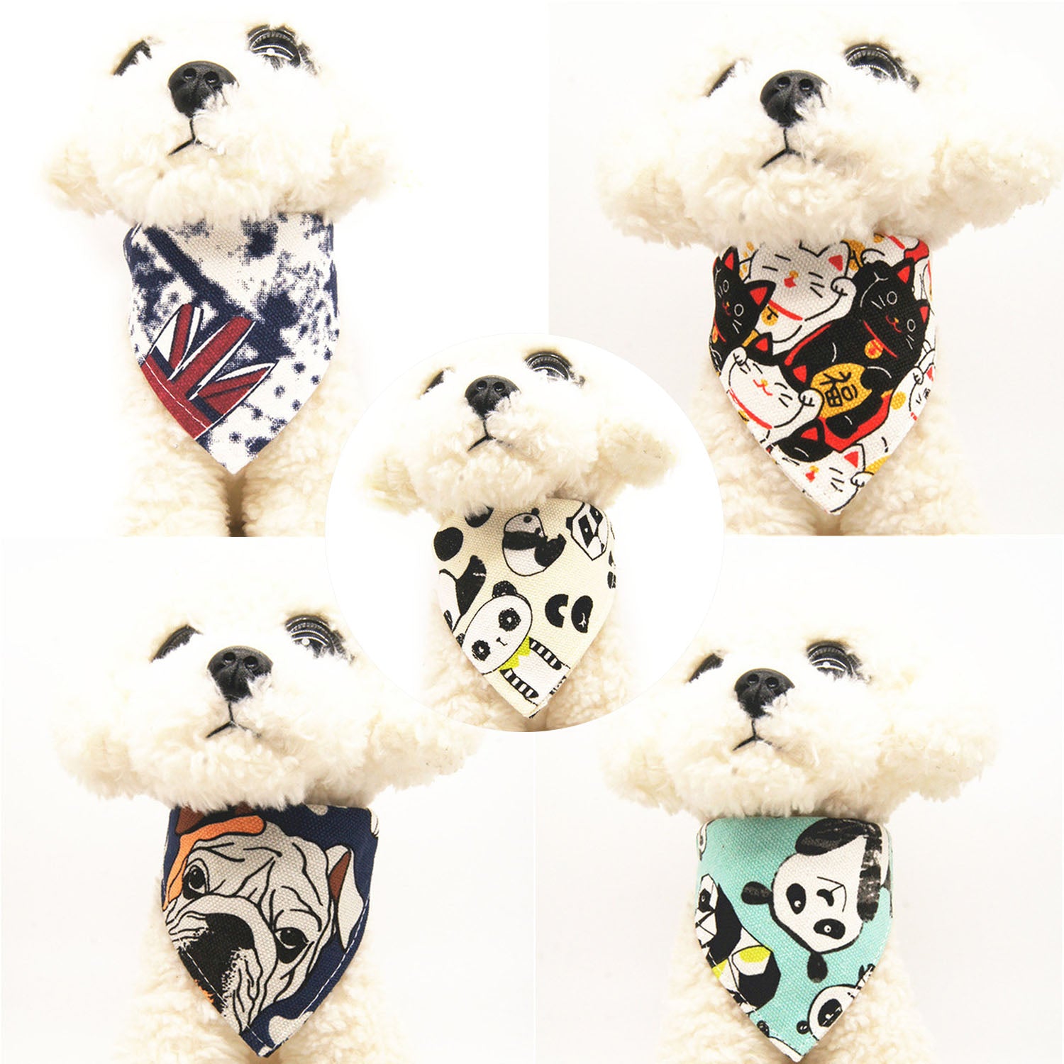 1Pc Lovely Pet Dog Cloth Scarf Collar Adjustable Puppy Triangle Bandana High Quality Pet Cat Tie Collar Pet Clothing Accessories-ebowsos