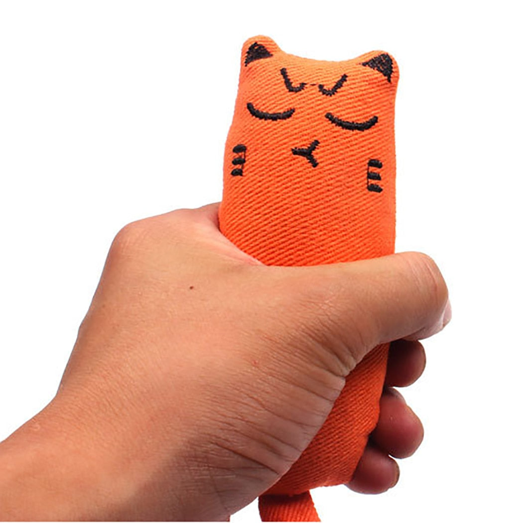 1Pc Mini Cute Pet Plush Toys Claws Thumb Bite Cat Mint Scratcher Teeth Grinding Catnip Cat Toy Interactive Tools Pet Supplies-ebowsos