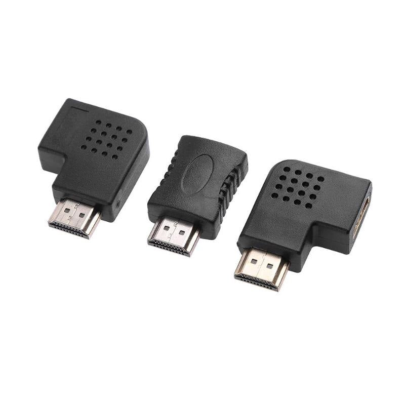 1Pcs 1080P HDMI Male to Female Extension Adapter Converter HDMI Cable Connector Converter Extender 90 Degrees Angle 270 Degrees - ebowsos