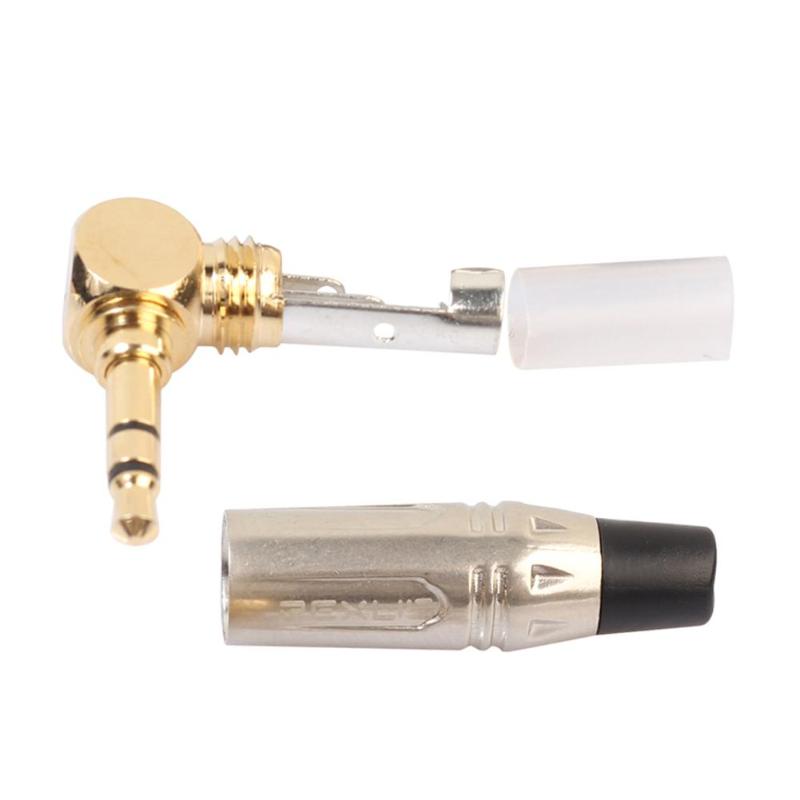 1Pcs 3.5mm Stereo Right Angle Male Plug Audio Headphone Soldering Connector Earphone Stereo Audio Adapter Connector for Cable - ebowsos