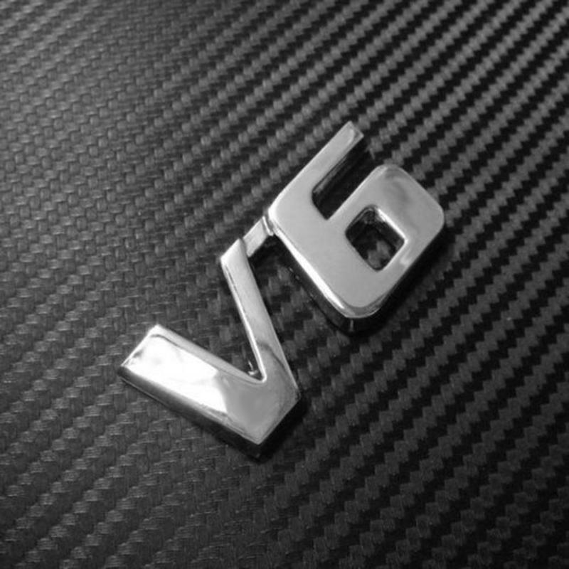 1Pcs 3D Chrome Metal V6 Car Auto Tailgate Sticker Trunk Lid Emblem Badge Decal Car Stickers and Decals Exterior Accessories New - ebowsos