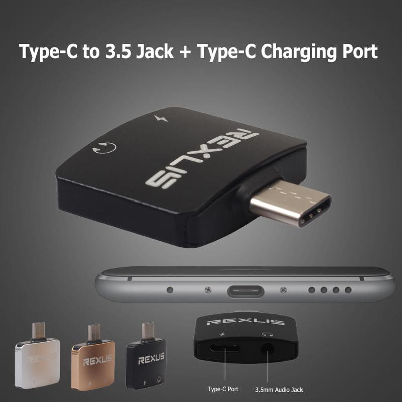 1Pcs Aluminium Alloy USB-C to 3.5mm Jack Type-C Charging Adapter AUX Earphone Converter Splitter Connector High Quality Adapter - ebowsos